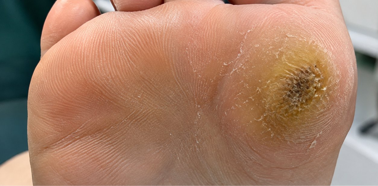 Verruga plantar antes do procedimento